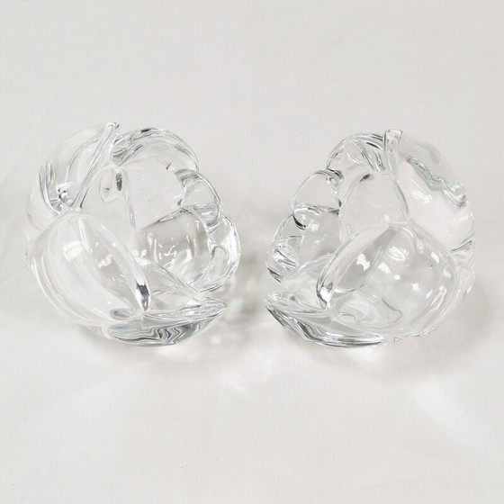 Image 1 of Paire de chandeliers en cristal vintage, pour Royal Copenhagen, Danemark 1980
