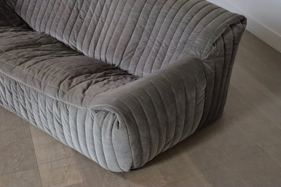 Image 1 of Original Cinna Sandra Three Seater Sofa In Velvet By Annie Hieronimus, France 1970S