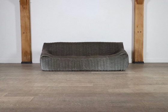 Image 1 of Original Cinna Sandra Three Seater Sofa In Velvet By Annie Hieronimus, France 1970S