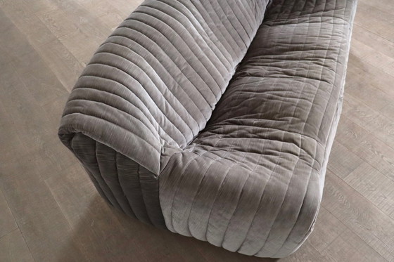 Image 1 of Original Cinna Sandra Three Seater Sofa In Velvet By Annie Hieronimus, France 1970S