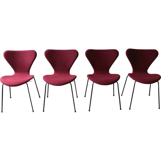 Image 1 of Ensemble de 4 chaises vintage série 7 par Arne Jacobsen pour Fritz Hansen, Danemark 1967