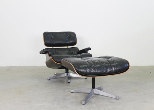 Ensemble chaise longue et pouf, années 1970-1980