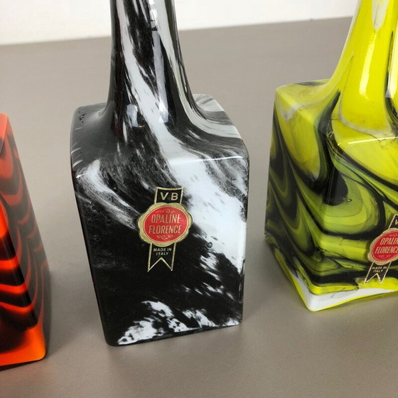 Image 1 of Ensemble de 3 vases Florence en opaline Pop Art Italie 1970