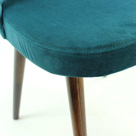 Image 1 of Ensemble de 5 chaises en velours vintage par Oswald Haerdtl pour Ton, Tchécoslovaquie 1950