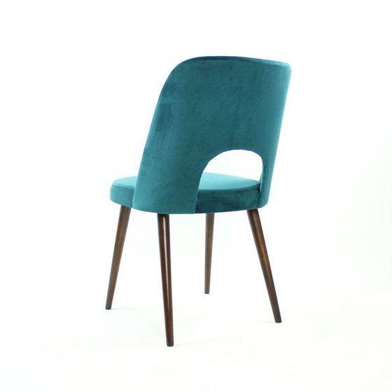 Image 1 of Ensemble de 5 chaises en velours vintage par Oswald Haerdtl pour Ton, Tchécoslovaquie 1950