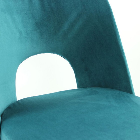 Image 1 of Ensemble de 5 chaises en velours vintage par Oswald Haerdtl pour Ton, Tchécoslovaquie 1950