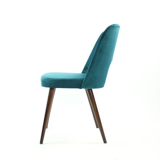 Image 1 of Ensemble de 5 chaises en velours vintage par Oswald Haerdtl pour Ton, Tchécoslovaquie 1950