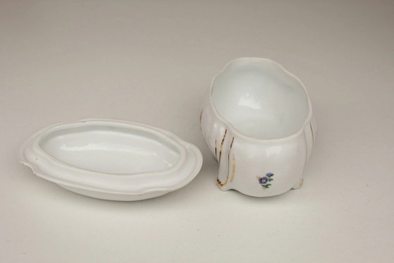 Image 1 of Bonbonnière en porcelaine de Sitzendorf / Boîte à bijoux / Boîte à couvercle