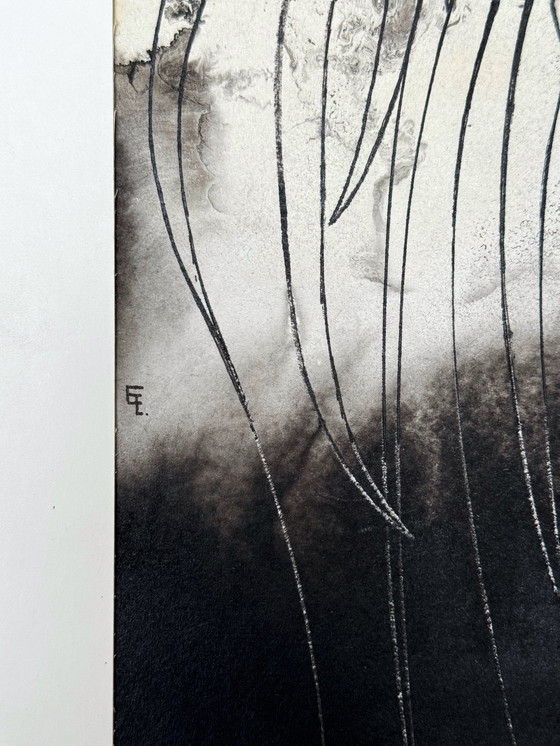 Image 1 of Eugène Eechaut (1928-2019) - Composition surréaliste à l'encre (1969)