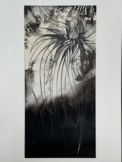 Eugène Eechaut (1928-2019) - Composition surréaliste à l'encre (1969)