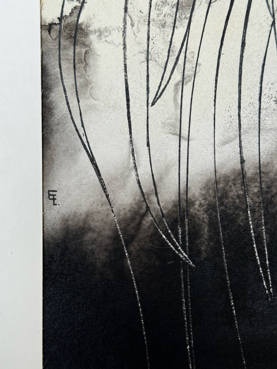 Image 1 of Eugène Eechaut (1928-2019) - Composition surréaliste à l'encre (1969)