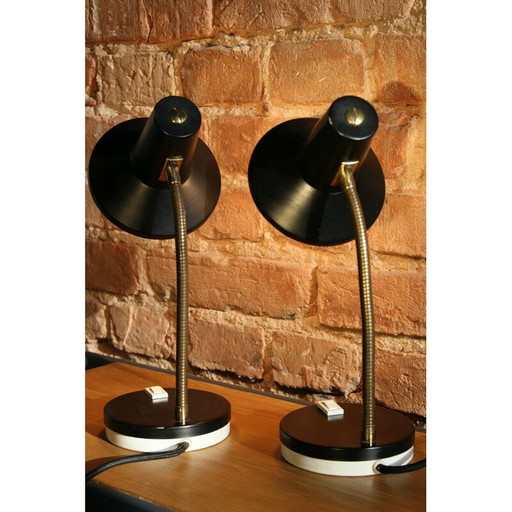 Paire de lampes vintage en métal pressé, Allemagne 1970