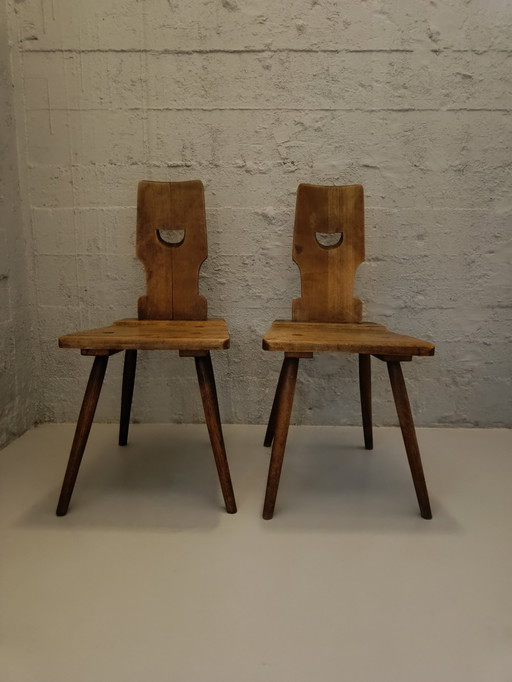 Ensemble de chaises de café brutalistes belges des années 1960