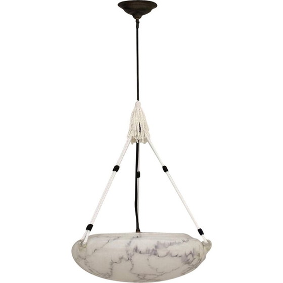 Image 1 of Lampe suspendue vintage en verre marbré, 1900