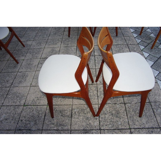 Image 1 of Ensemble de 5 chaises vintage en teck par Eric Buch, 1960