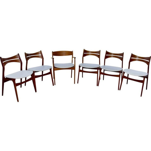 Ensemble de 5 chaises vintage en teck par Eric Buch, 1960