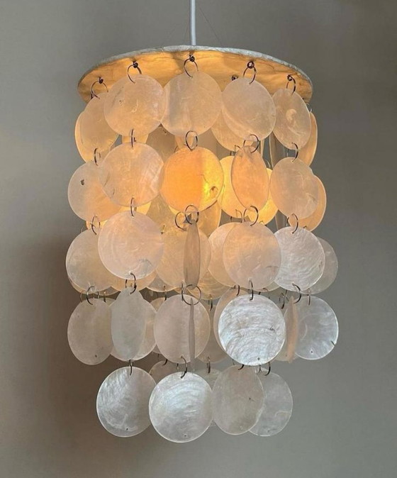 Image 1 of Capiz Shells Lamp Pendant Lamp Pearl Frame