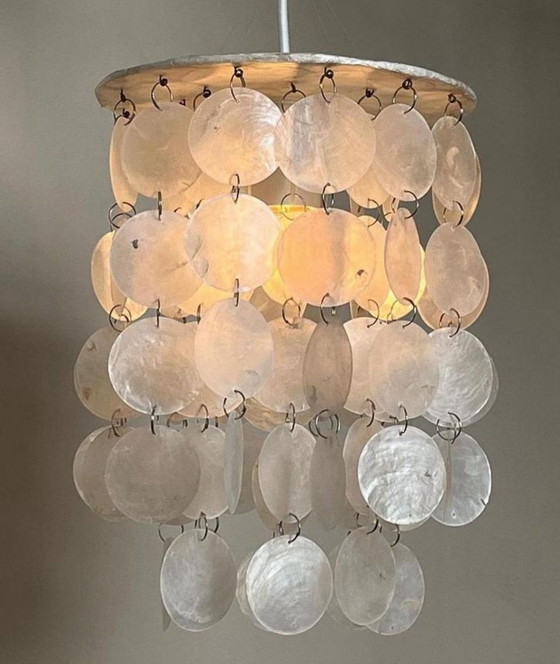 Image 1 of Capiz Shells Lamp Pendant Lamp Pearl Frame