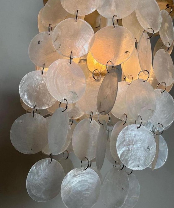 Image 1 of Capiz Shells Lamp Pendant Lamp Pearl Frame