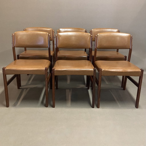 Suite de 6 Chaises Palissandre Design Scandinave