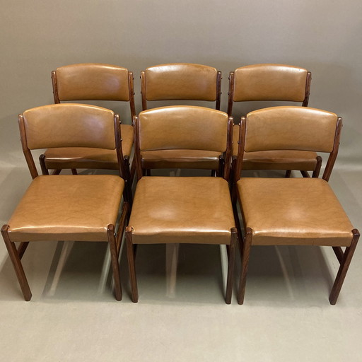 Suite de 6 Chaises Palissandre Design Scandinave