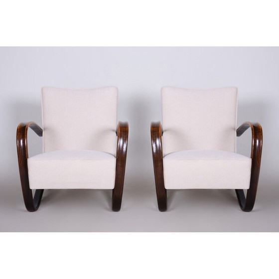 Image 1 of Paire de fauteuils blancs vintage par Halabala pour Up Zavody, Tchécoslovaquie 1930