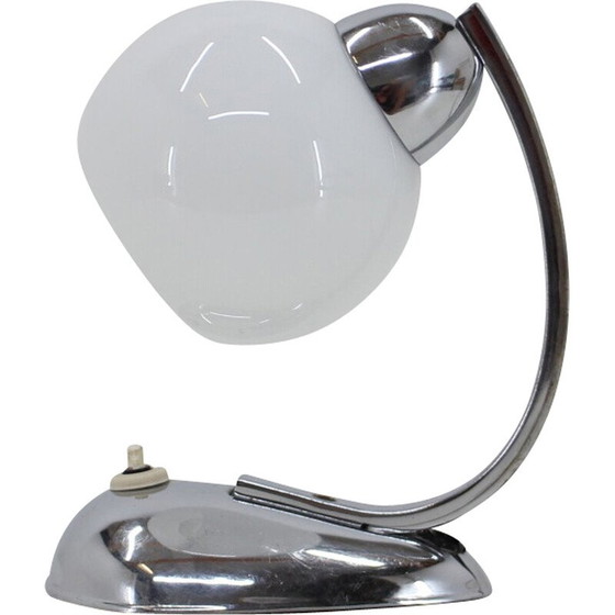 Image 1 of Lampe de table vintage en acier chromé, Tchécoslovaquie 1950