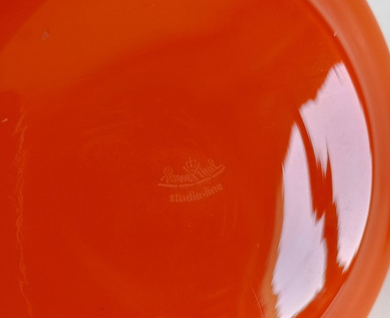 Image 1 of Vase en verre orange/blanc Walther Gropius Bauhaus 'Tac02' Rosenthal Studio 1969