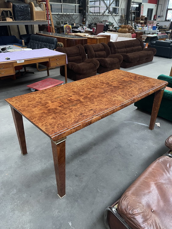 Image 1 of Table en bois de ronce design italien des années 1980