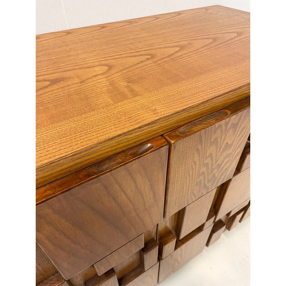 Image 1 of Buffet bas brutaliste vintage en frêne, Italie