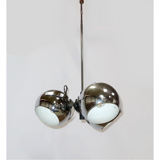 Image 1 of Lampe suspendue Eyeball en métal chromé avec 3 réflecteurs, 1960
