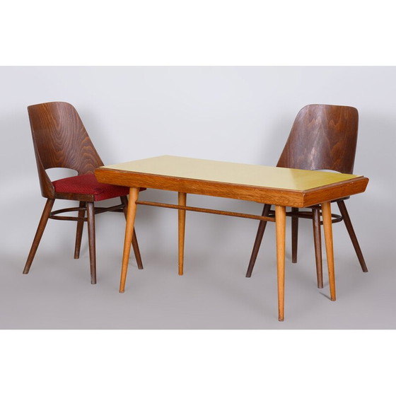 Image 1 of Table basse vintage en bois de chêne, Tchécoslovaquie 1950