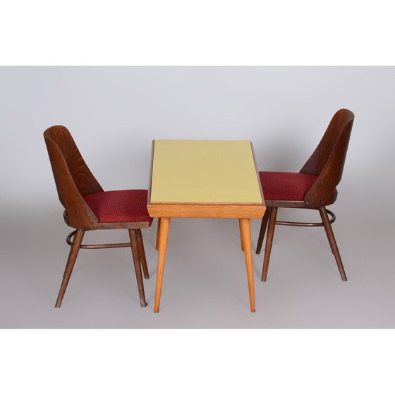 Image 1 of Table basse vintage en bois de chêne, Tchécoslovaquie 1950