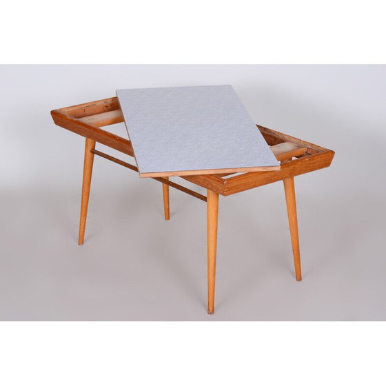 Image 1 of Table basse vintage en bois de chêne, Tchécoslovaquie 1950