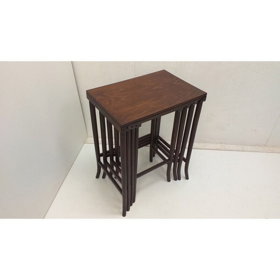 Image 1 of Tables gigognes en bois vintage de Thonet, 1900
