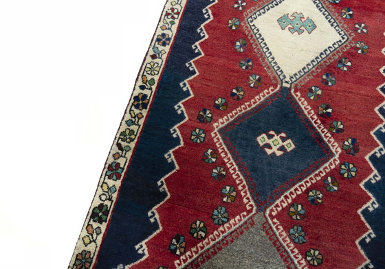 Image 1 of Tapis Gabbeh Nomade noué à la main 211 X 90 cm - Design unique avec des motifs traditionnels