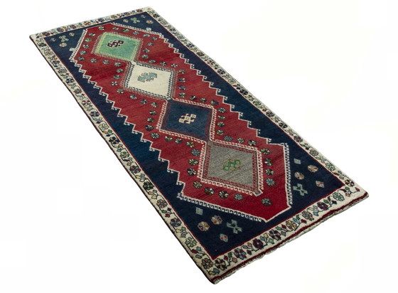 Image 1 of Tapis Gabbeh Nomade noué à la main 211 X 90 cm - Design unique avec des motifs traditionnels