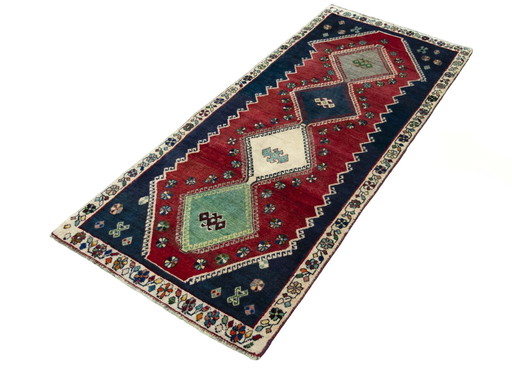 Tapis Gabbeh Nomade noué à la main 211 X 90 cm - Design unique avec des motifs traditionnels