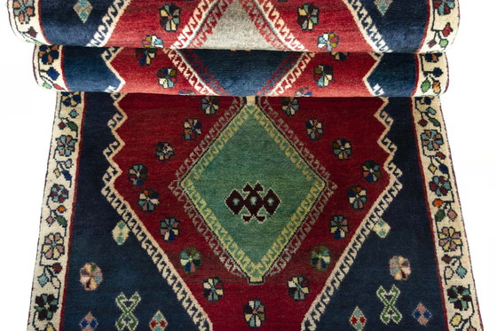 Image 1 of Tapis Gabbeh Nomade noué à la main 211 X 90 cm - Design unique avec des motifs traditionnels