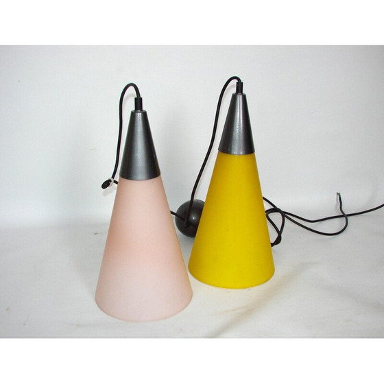 Image 1 of Lampe suspendue double en verre par Solken, 1970