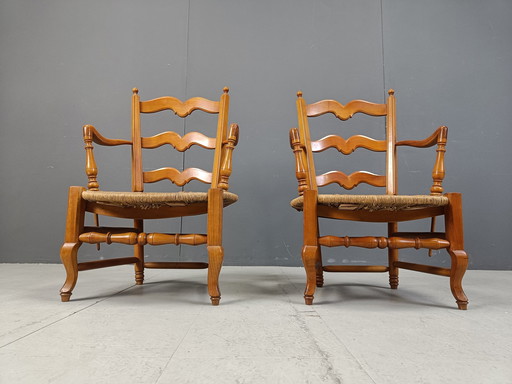 Paire de fauteuils provençaux français, 1950S