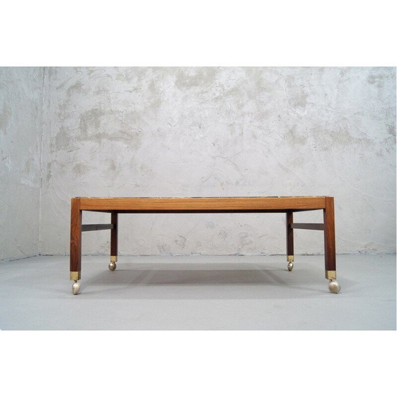 Image 1 of Table basse vintage en palissandre et galets par Ib Kofod Larsen, Suède 1960