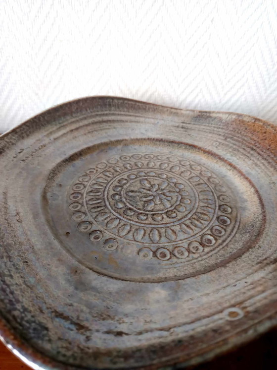 Image 1 of Coupe En Grès Brutaliste 1970 Signée Ferrières 