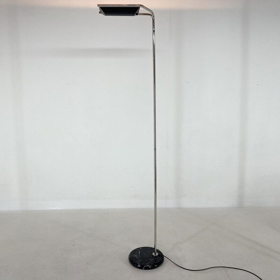 Image 1 of Lampadaire vintage en chrome et marbre par Bruno Gecchelin pour Guzzini, Italie, années 1970
