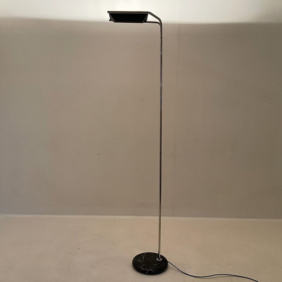 Image 1 of Lampadaire vintage en chrome et marbre par Bruno Gecchelin pour Guzzini, Italie, années 1970