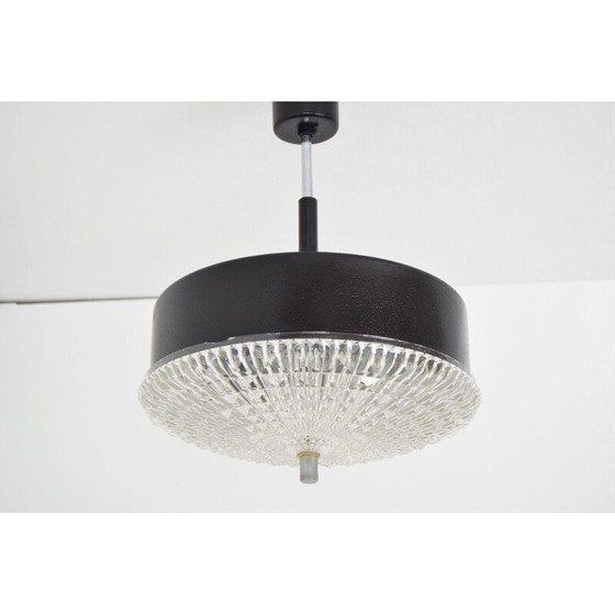 Image 1 of Lampe suspendue vintage en verre et métal par Jilove Decina, Tchécoslovaquie 1960