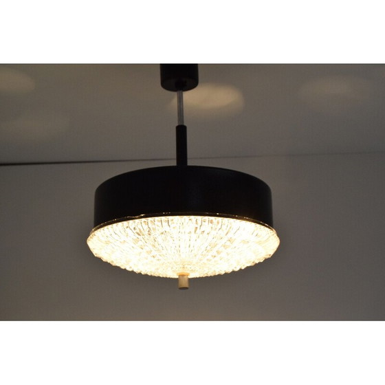 Image 1 of Lampe suspendue vintage en verre et métal par Jilove Decina, Tchécoslovaquie 1960