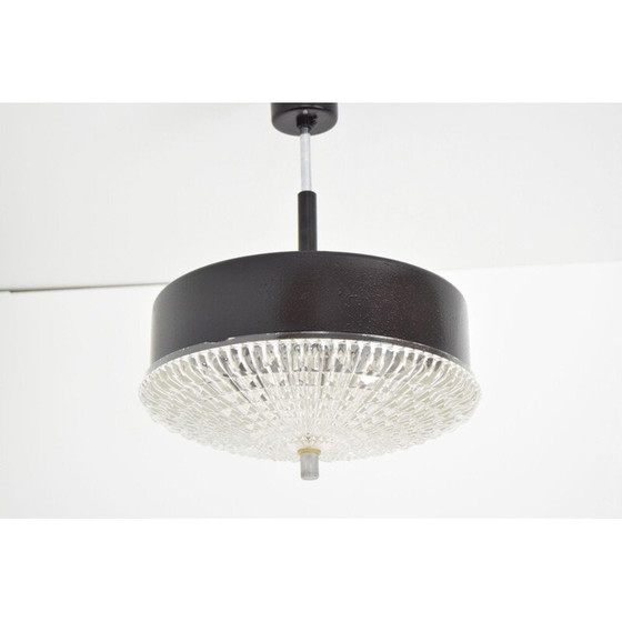 Image 1 of Lampe suspendue vintage en verre et métal par Jilove Decina, Tchécoslovaquie 1960