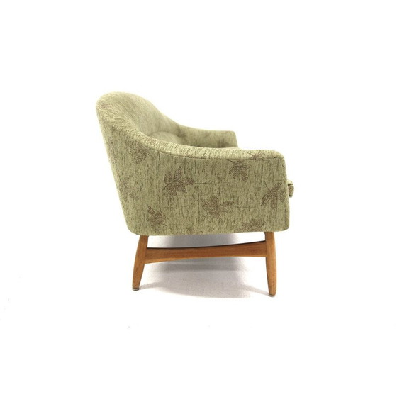 Image 1 of Canapé vintage 3 places en chêne et tissu, Suède 1950