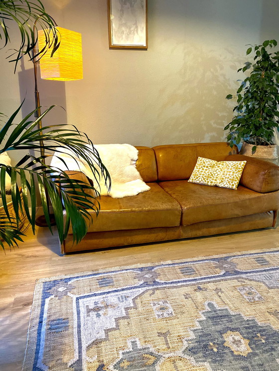 Image 1 of Canapé-lit en cuir cognac